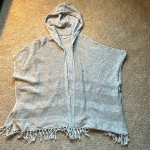 Gap gray sweater hooded poncho